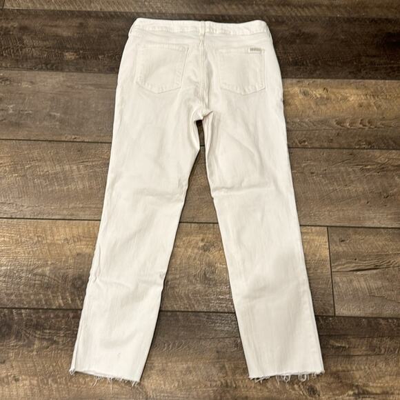 Eddie Bauer Slightly Curvy White Straight Raw Hem Jeans Size 12T - Picture 2 of 9